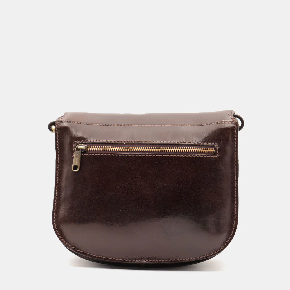 Borsa Tracolla VIAVERDI in Pelle Testa di Moro Made in Italy linea Firenze - Image 6