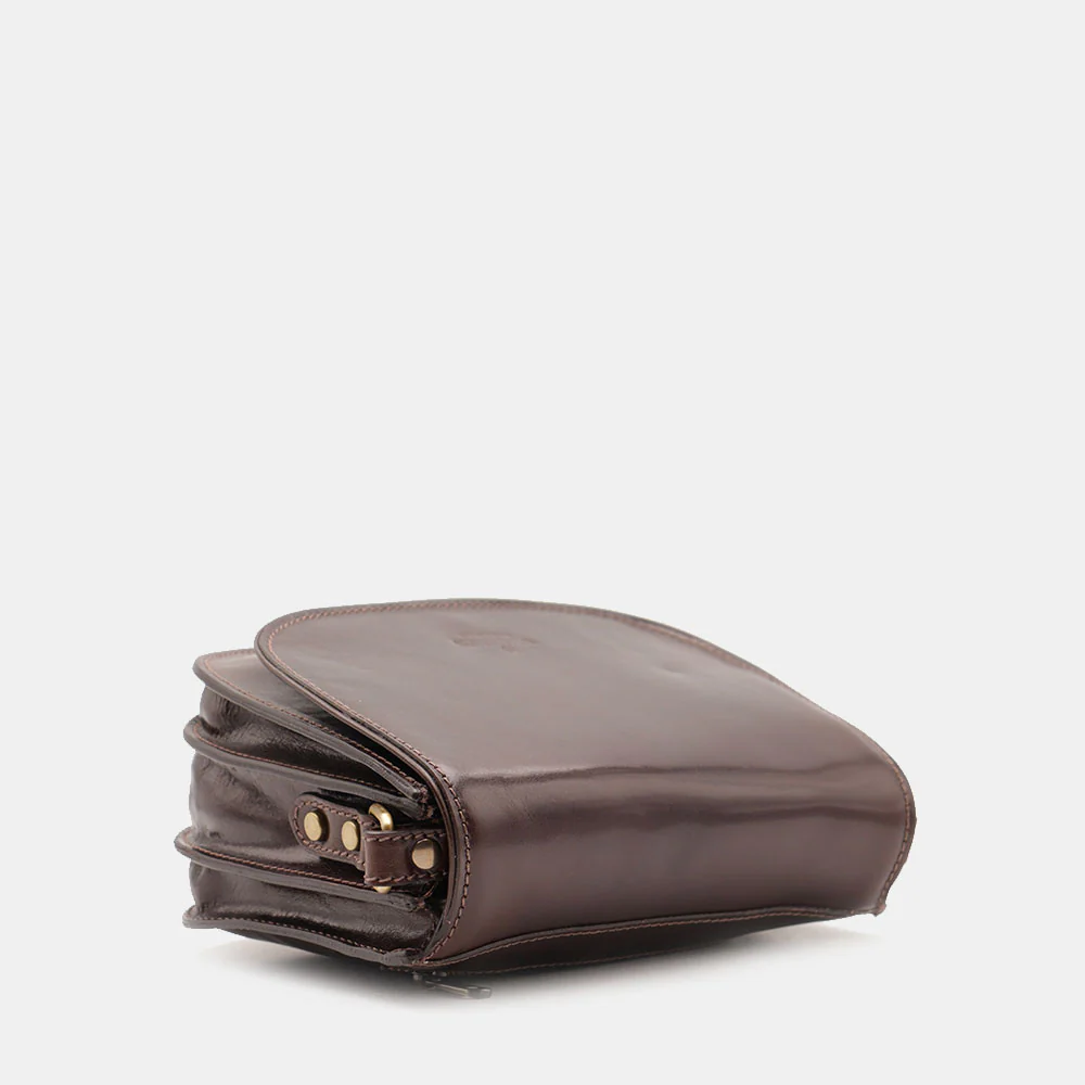 Borsa Tracolla VIAVERDI in Pelle Testa di Moro Made in Italy linea Firenze - Image 7