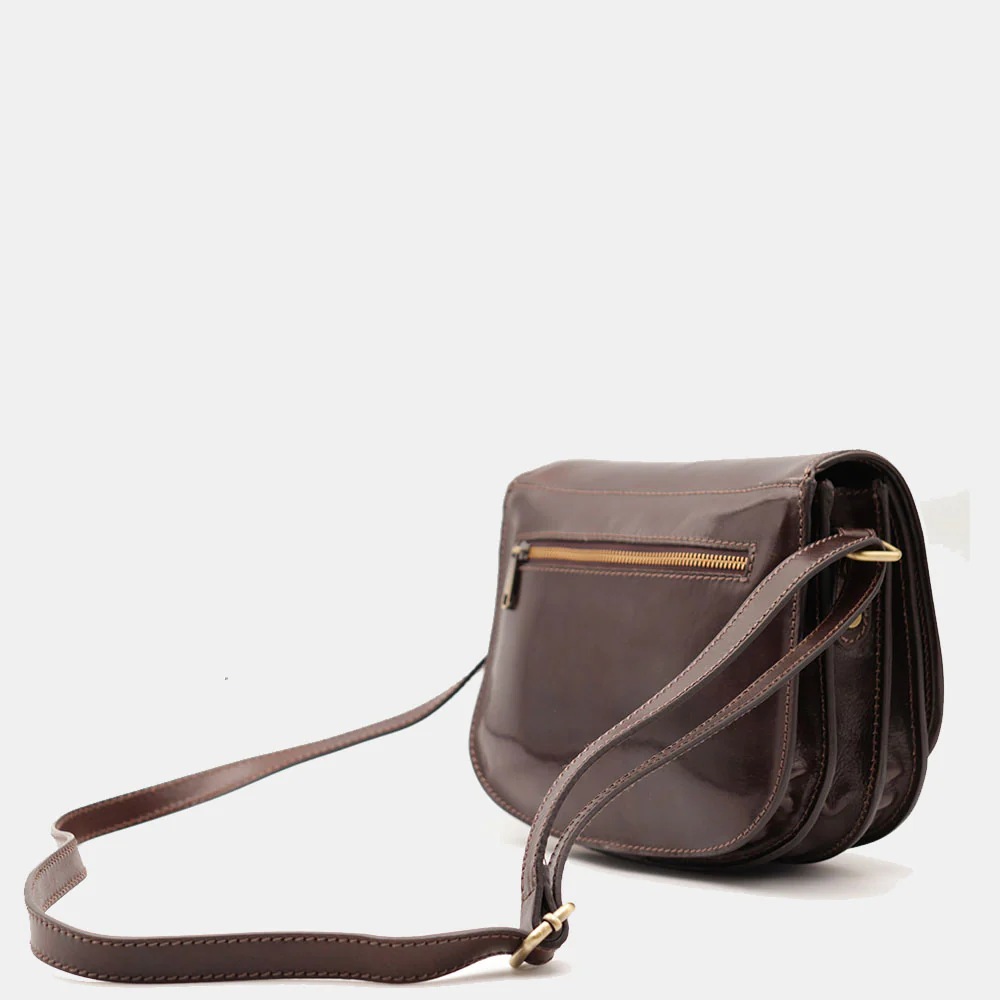 Borsa Tracolla VIAVERDI in Pelle Testa di Moro Made in Italy linea Firenze - Image 9