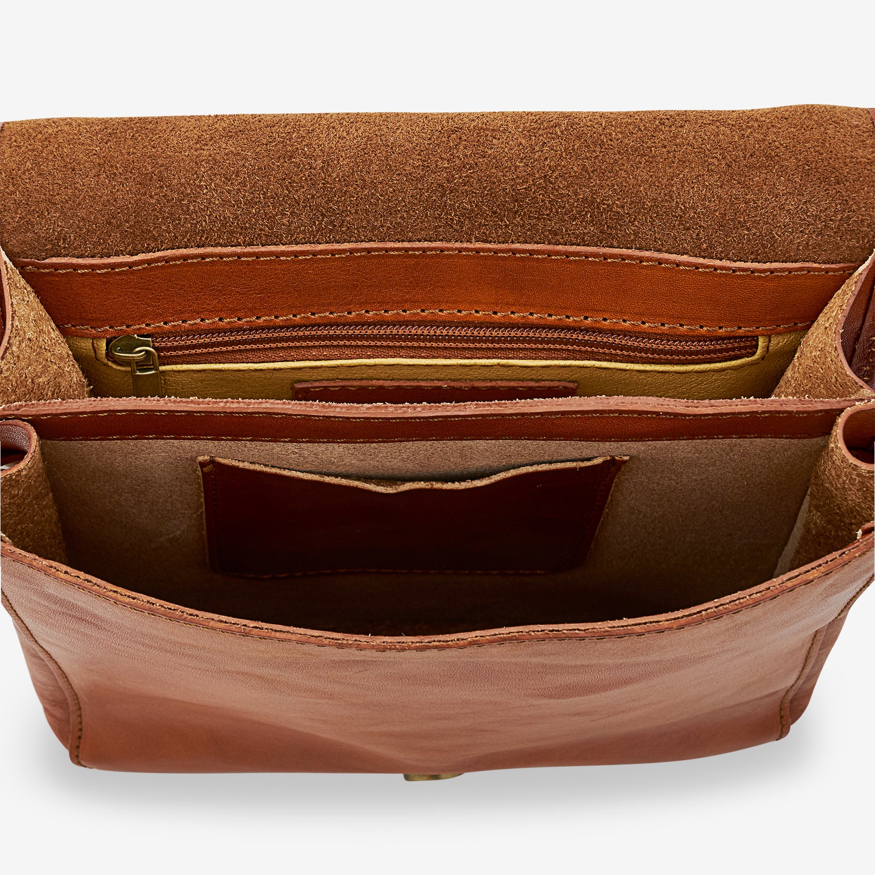 Borsello in Pelle color Cuoio VIAVERDI Made in Italy - Image 4