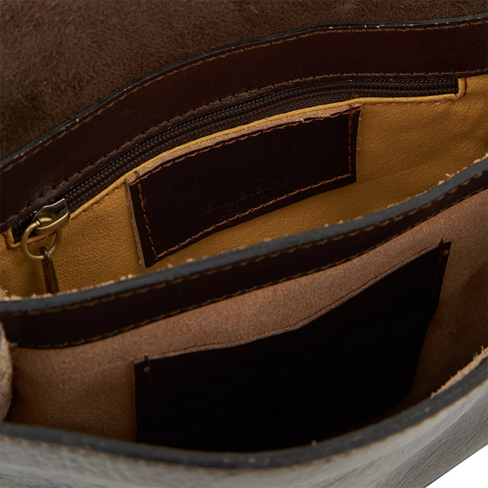 Borsello in Pelle Marrone VIAVERDI Made in Italy - Image 3