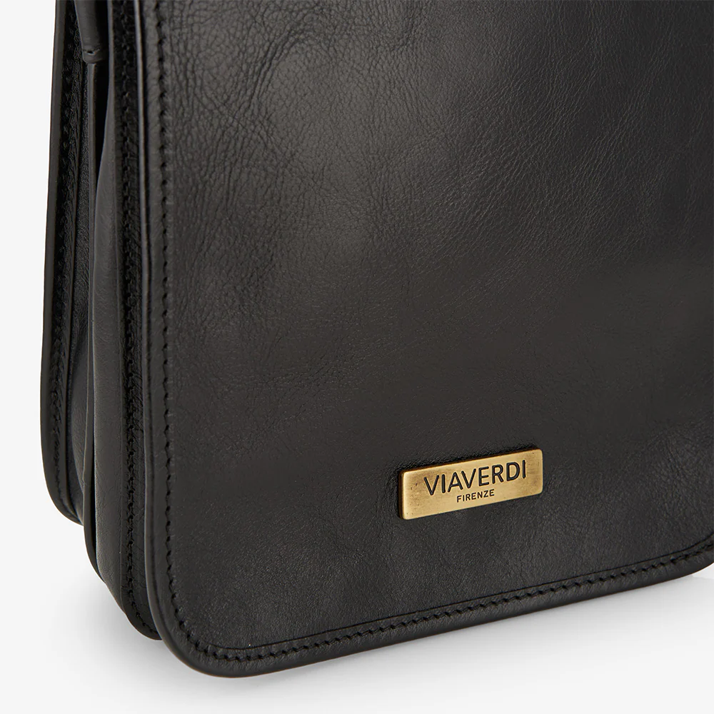 Borsello in Pelle Nera VIAVERDI Made in Italy - Image 3
