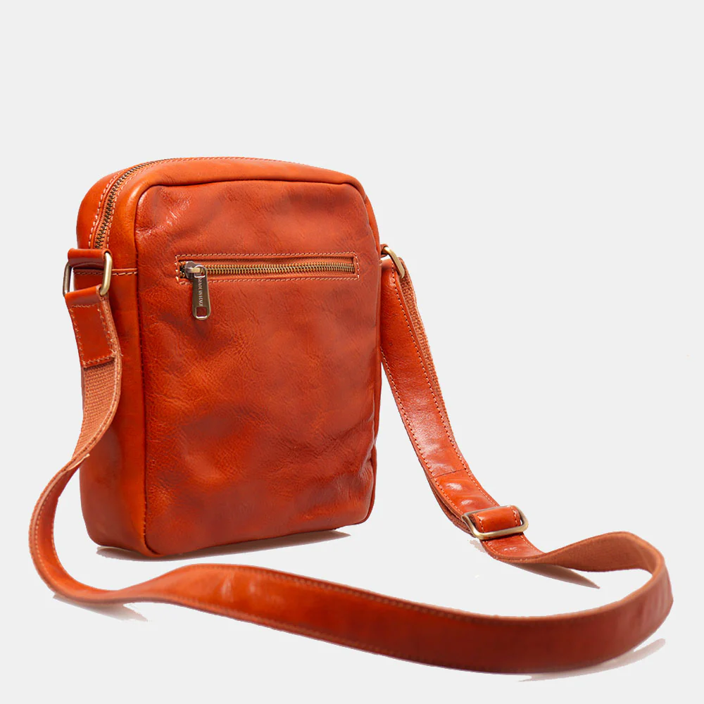 Borsello Uomo in Pelle color Cuoio VIAVERDI Made in Italy Linea Firenze - Image 4