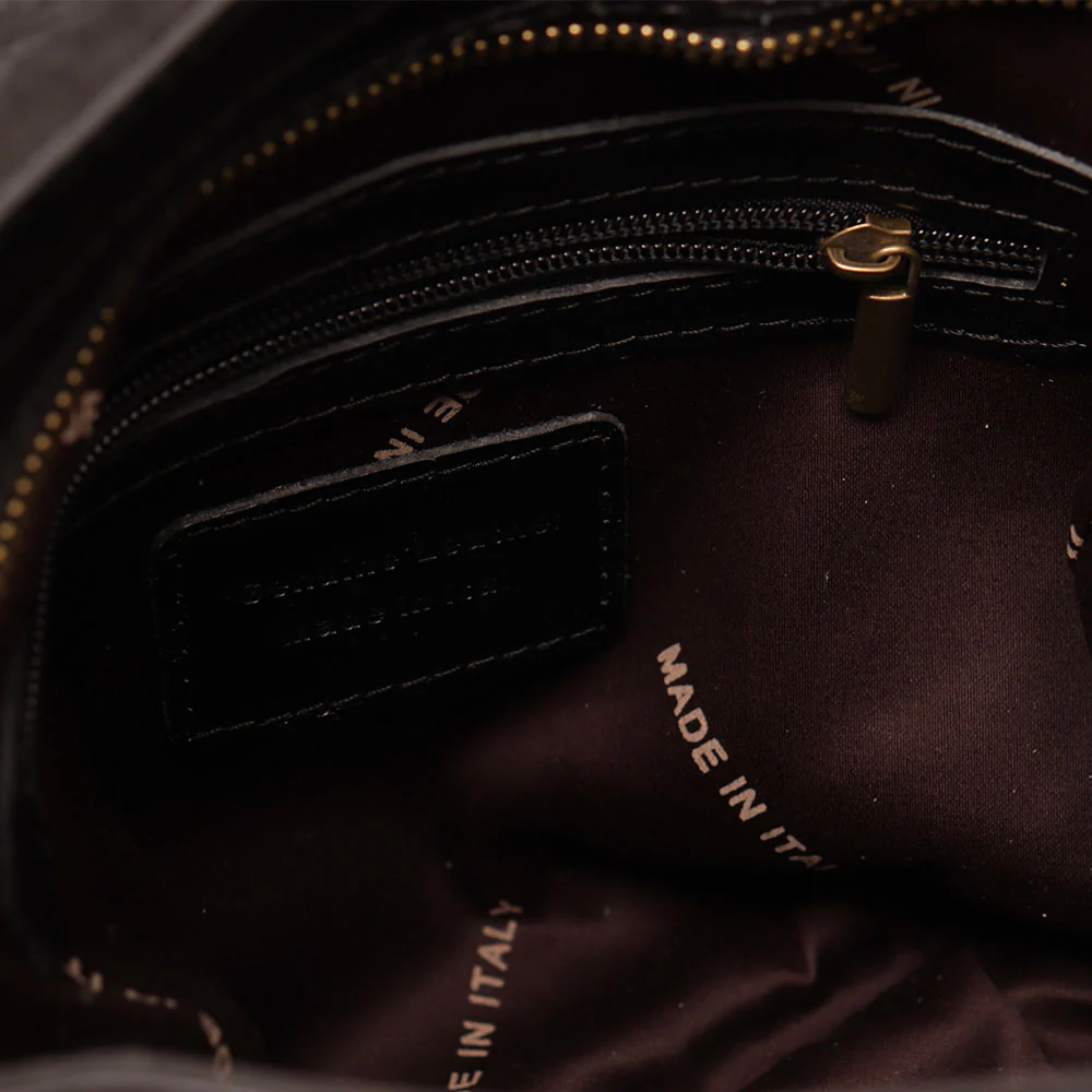 Borsello Uomo in Pelle Nero con Patta VIAVERDI Made in Italy Linea Firenze - Image 6