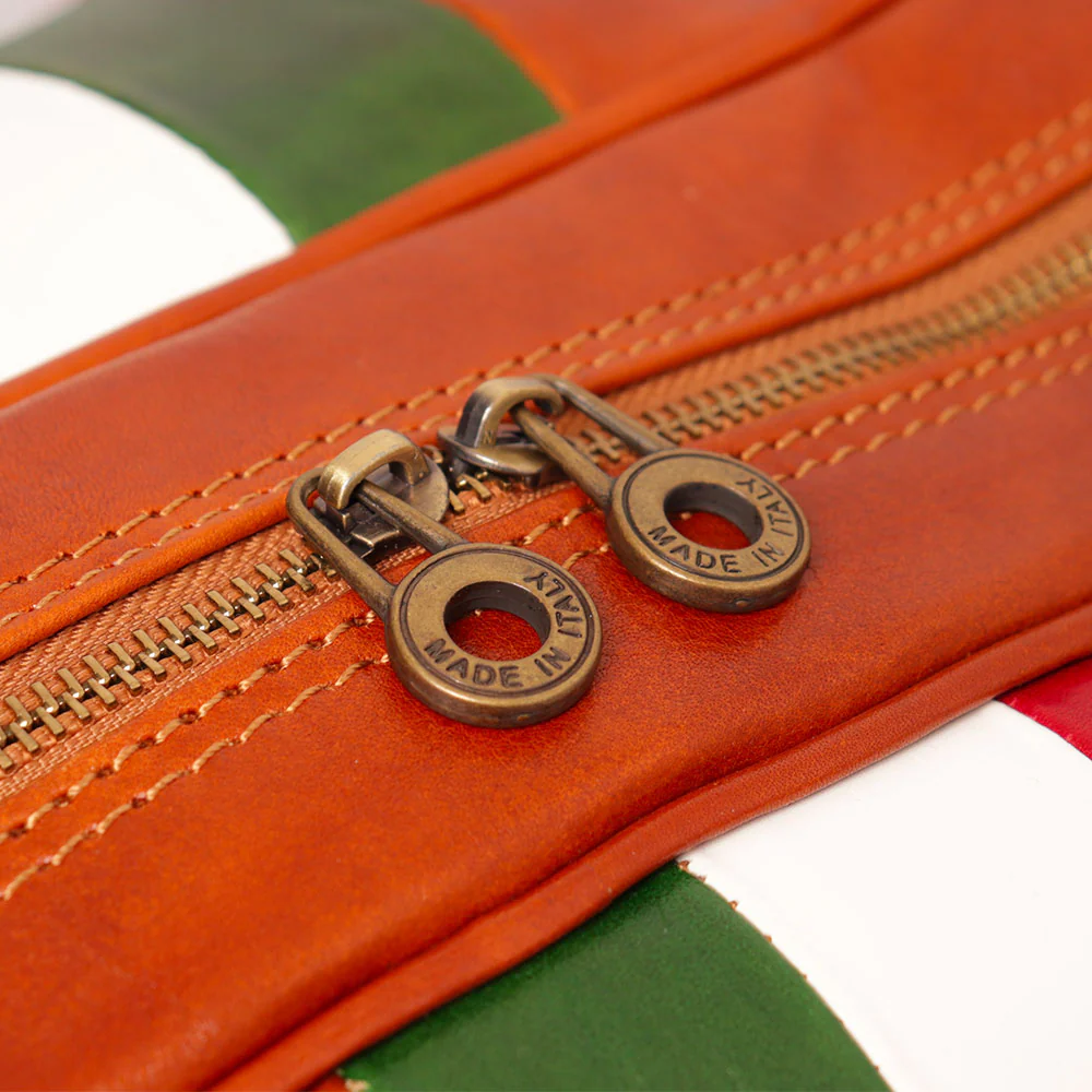 Borsone da Viaggio in Pelle color Cuoio VIAVERDI Made in Italy Linea Firenze - Image 8