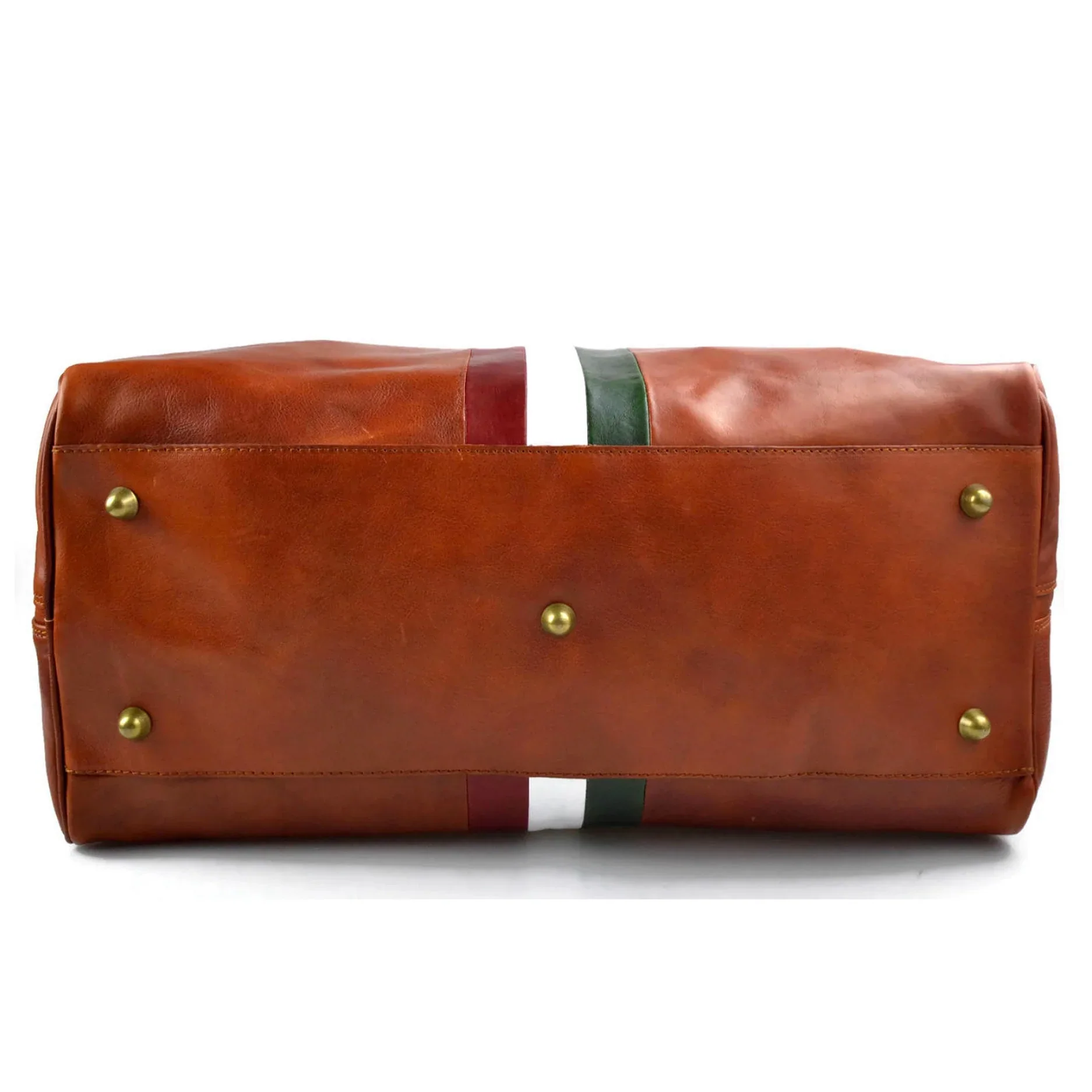 Borsone da Viaggio in Pelle Marrone VIAVERDI Made in Italy Linea Firenze - Image 7