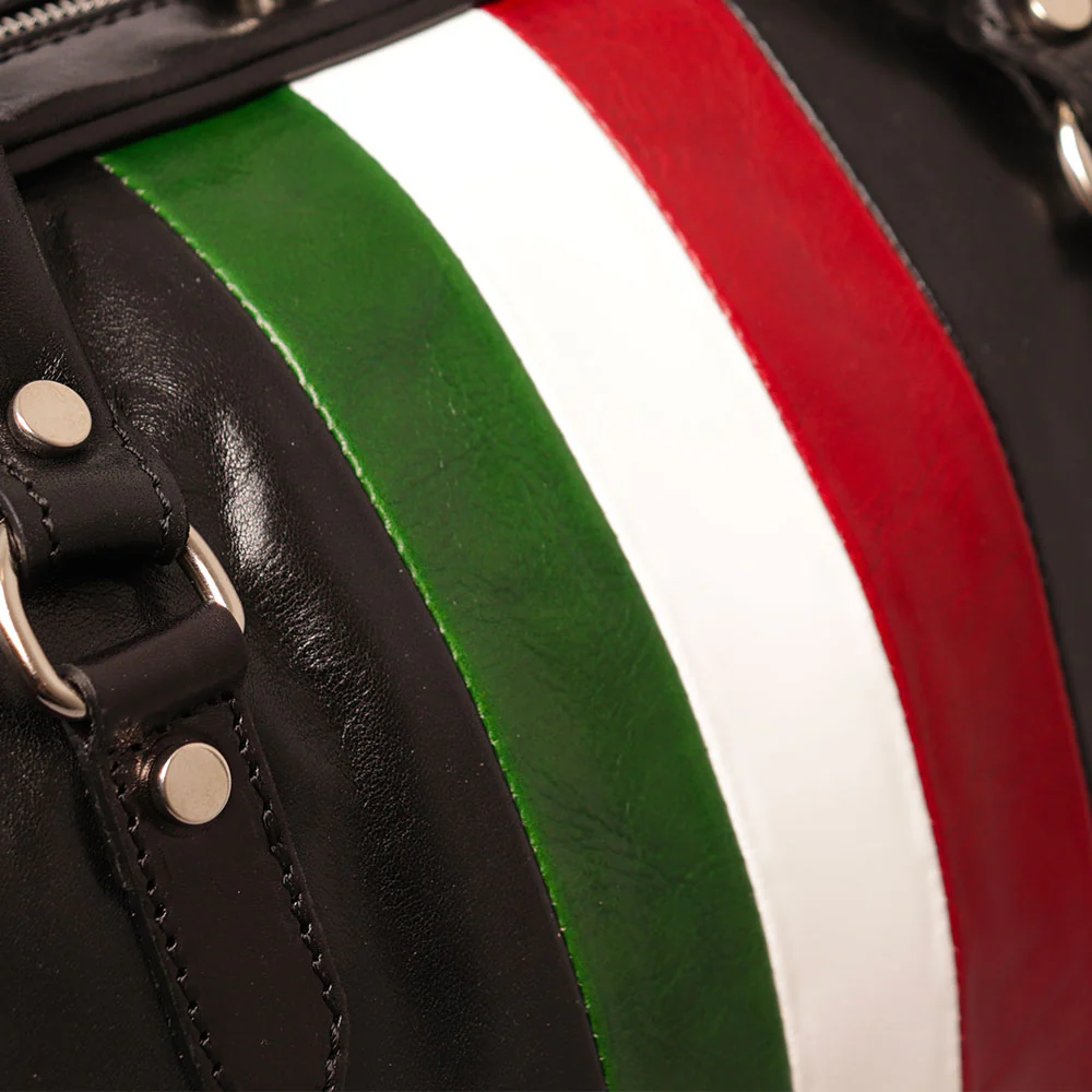 Borsone da Viaggio in Pelle Nero VIAVERDI Made in Italy Linea Firenze - Image 8