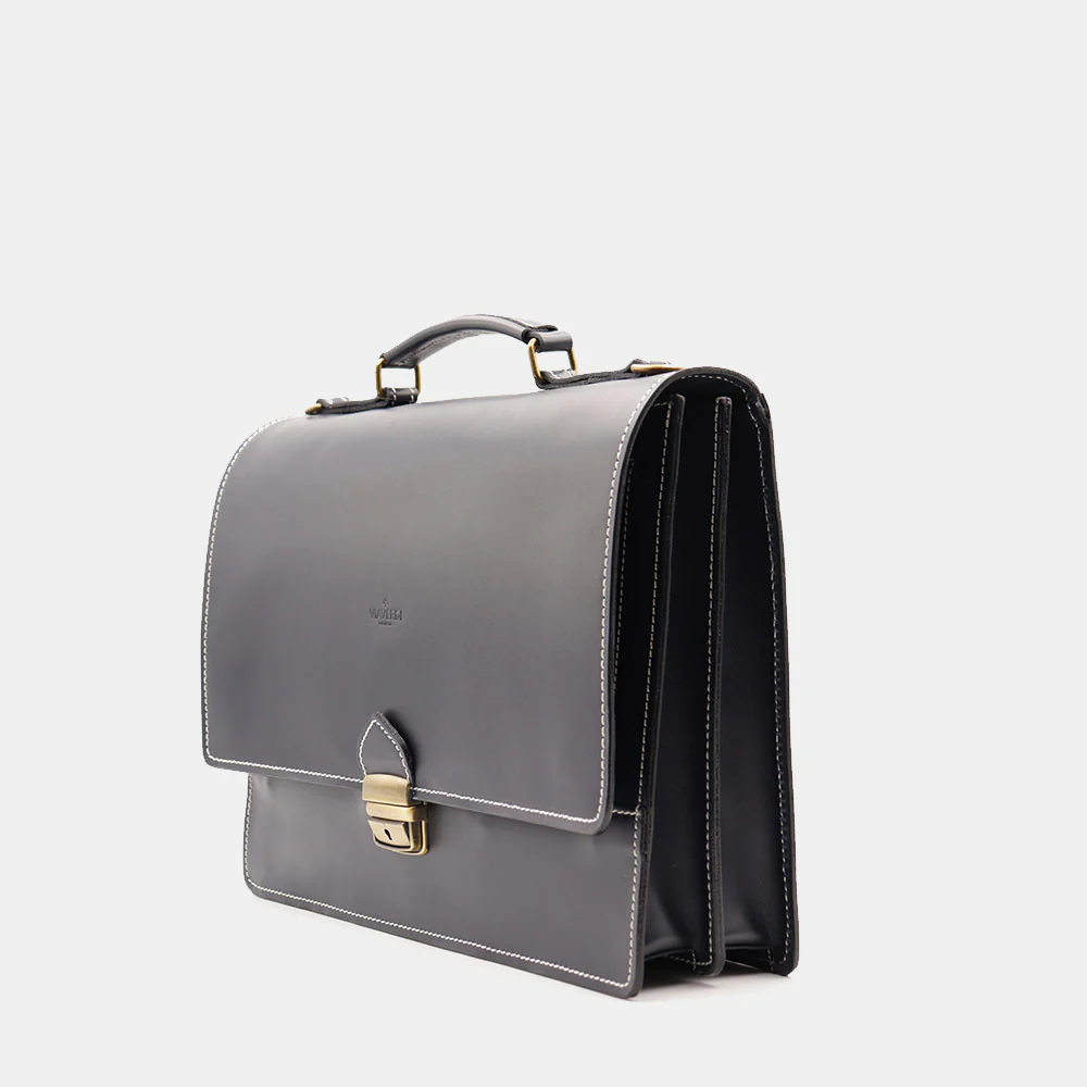 Cartella in Pelle Blu VIAVERDI Made in Italy - 2 Soffietti porta Pc 15.6 - Image 3