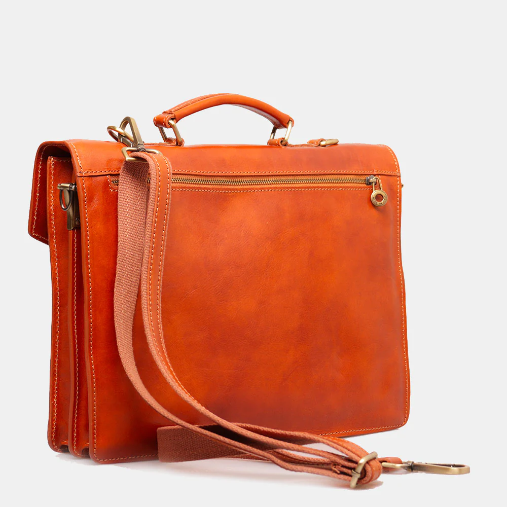 Cartella in Pelle Color Cuoio VIAVERDI Made in Italy Linea Firenze a 3 Soffietti Pc 15.6 - Image 4