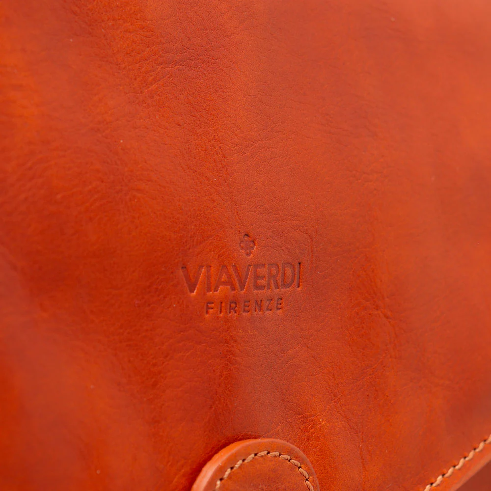Cartella in Pelle Color Cuoio VIAVERDI Made in Italy Linea Firenze a 3 Soffietti Pc 15.6 - Image 6