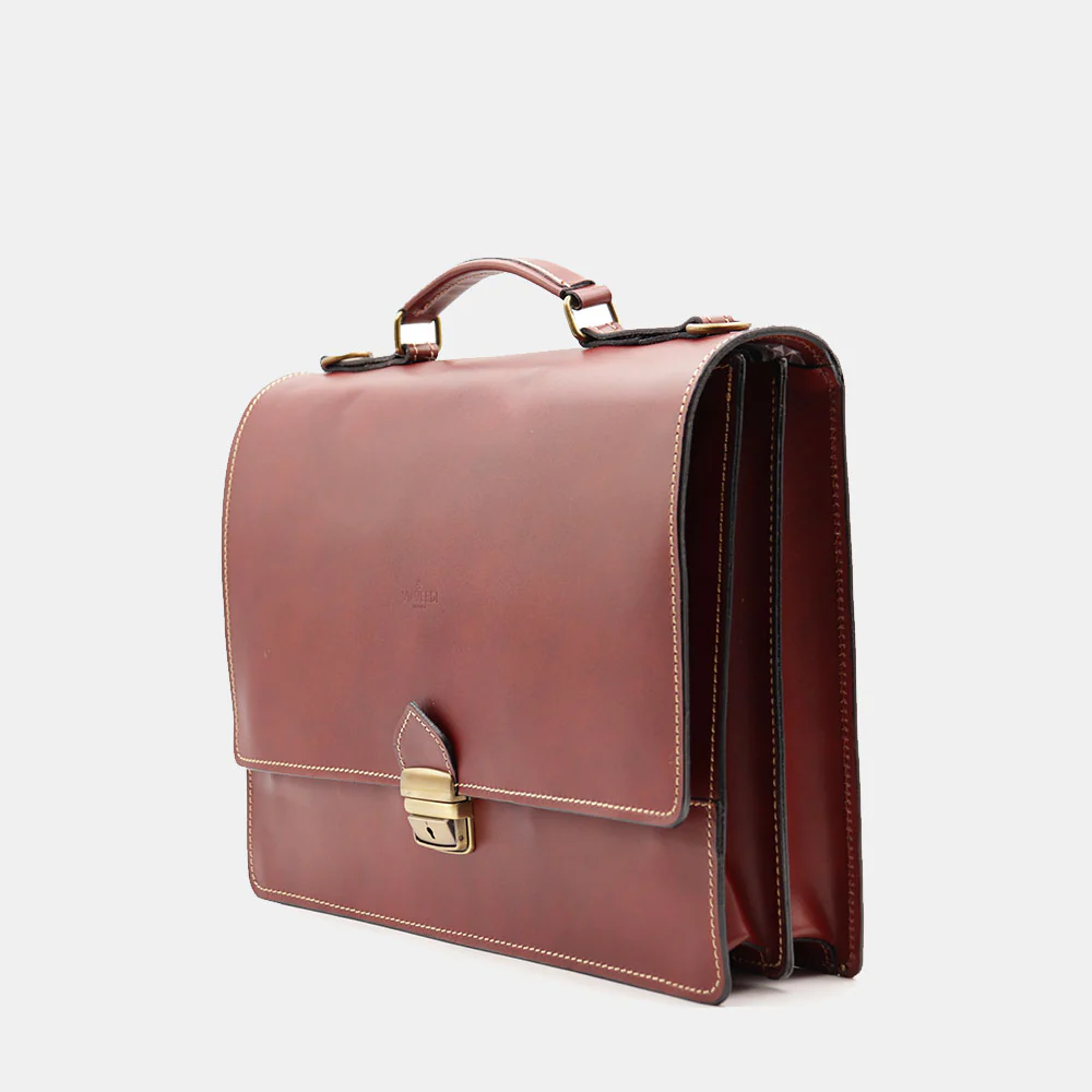 Cartella in Pelle Marrone VIAVERDI Made in Italy - 2 Soffietti porta Pc 15.6 - Image 3