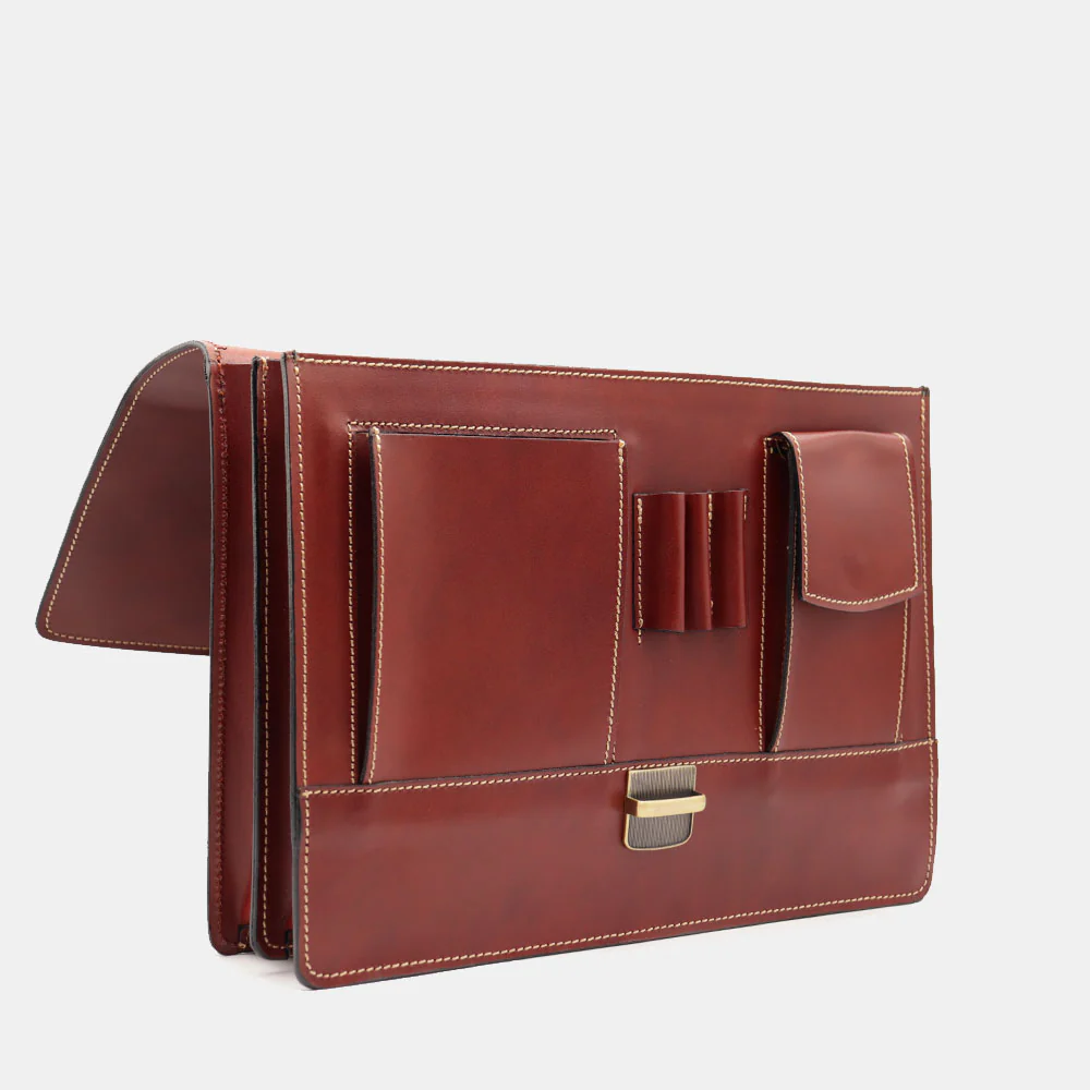 Cartella in Pelle Marrone VIAVERDI Made in Italy - 2 Soffietti porta Pc 15.6 - Image 7