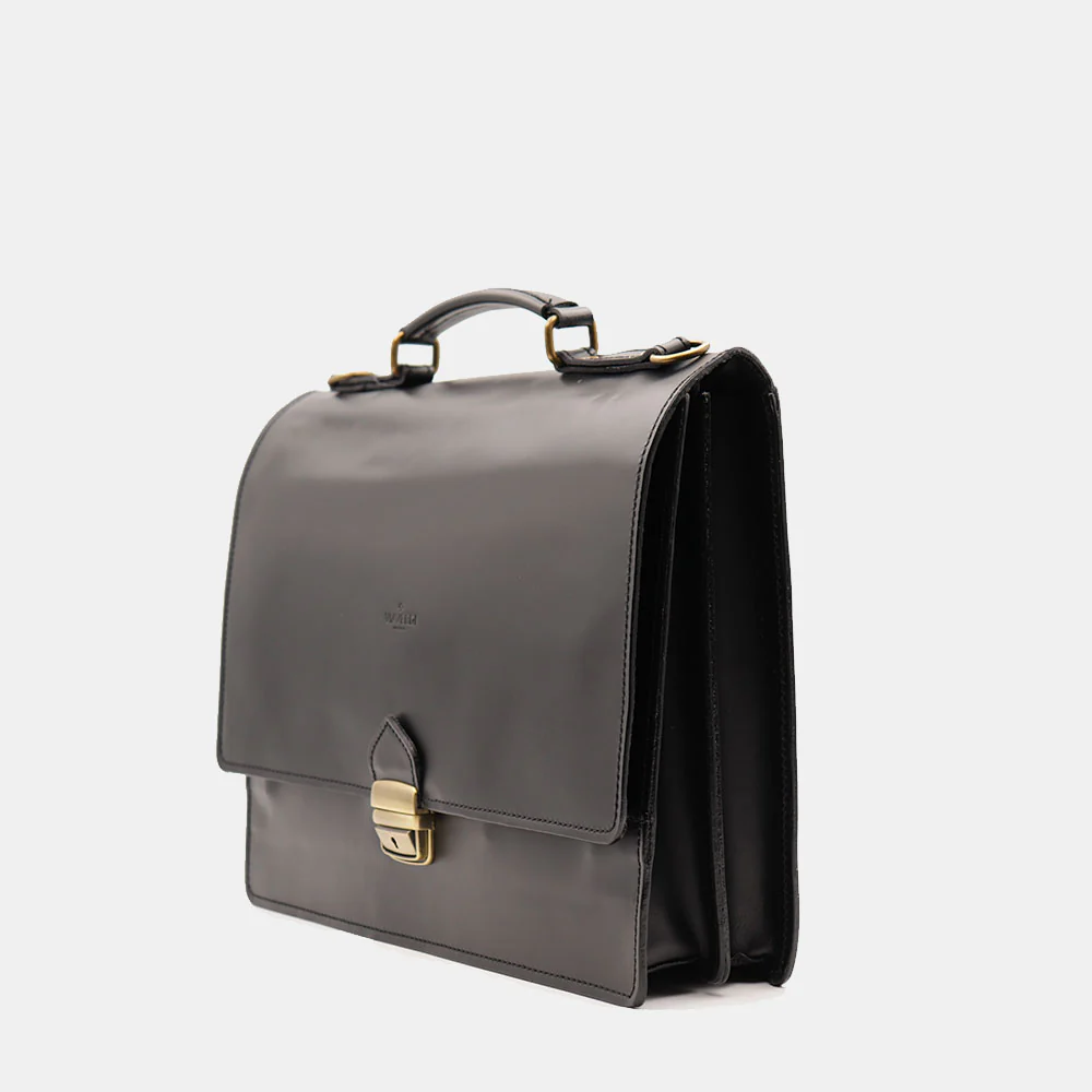 Cartella in Pelle Nera VIAVERDI Made in Italy - 2 Soffietti porta Pc 15.6 - Image 3