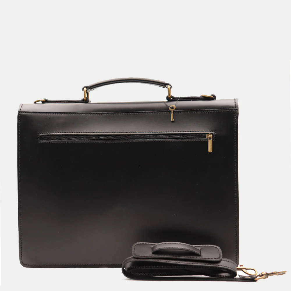 Cartella in Pelle Nera VIAVERDI Made in Italy - 2 Soffietti porta Pc 15.6 - Image 6
