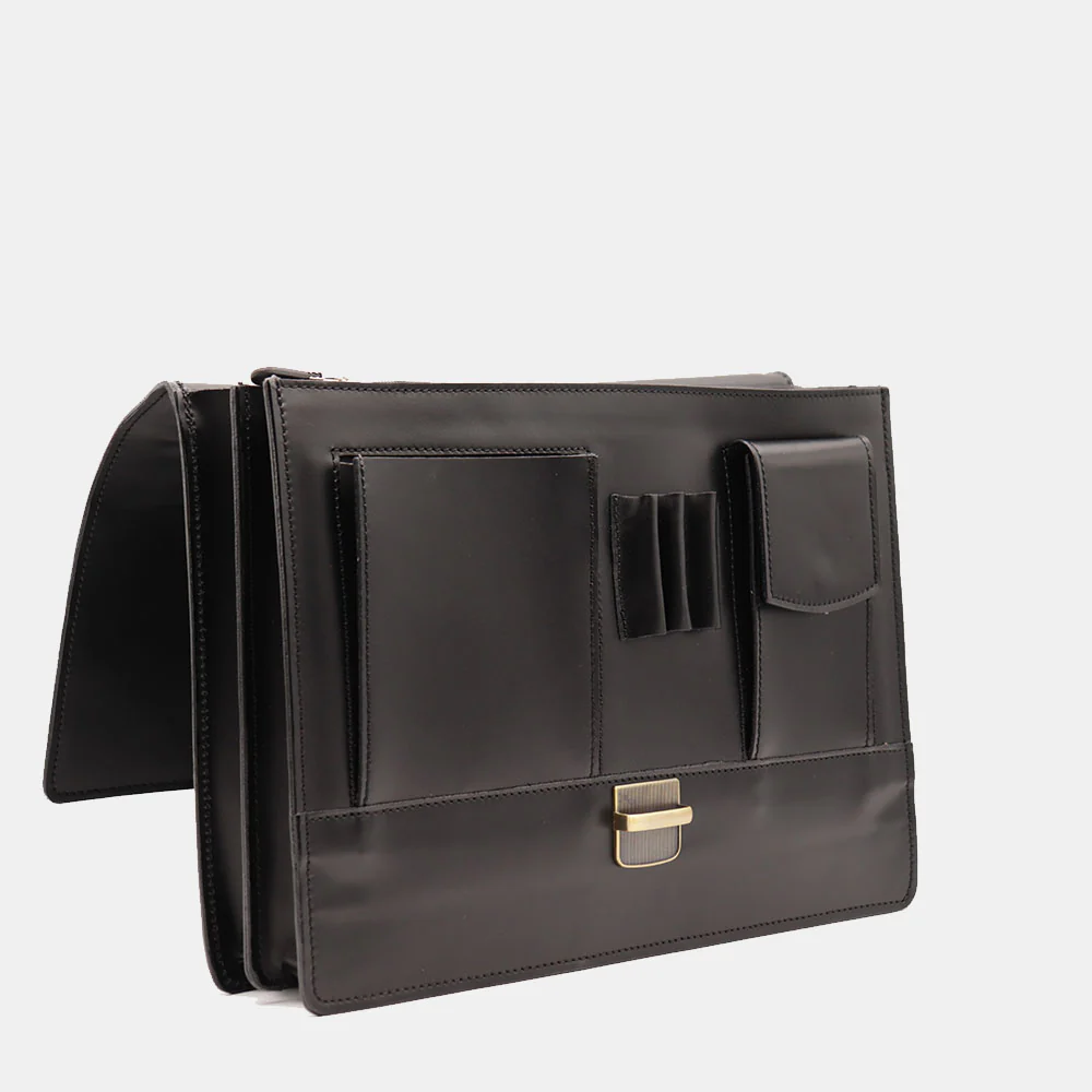 Cartella in Pelle Nera VIAVERDI Made in Italy - 2 Soffietti porta Pc 15.6 - Image 7