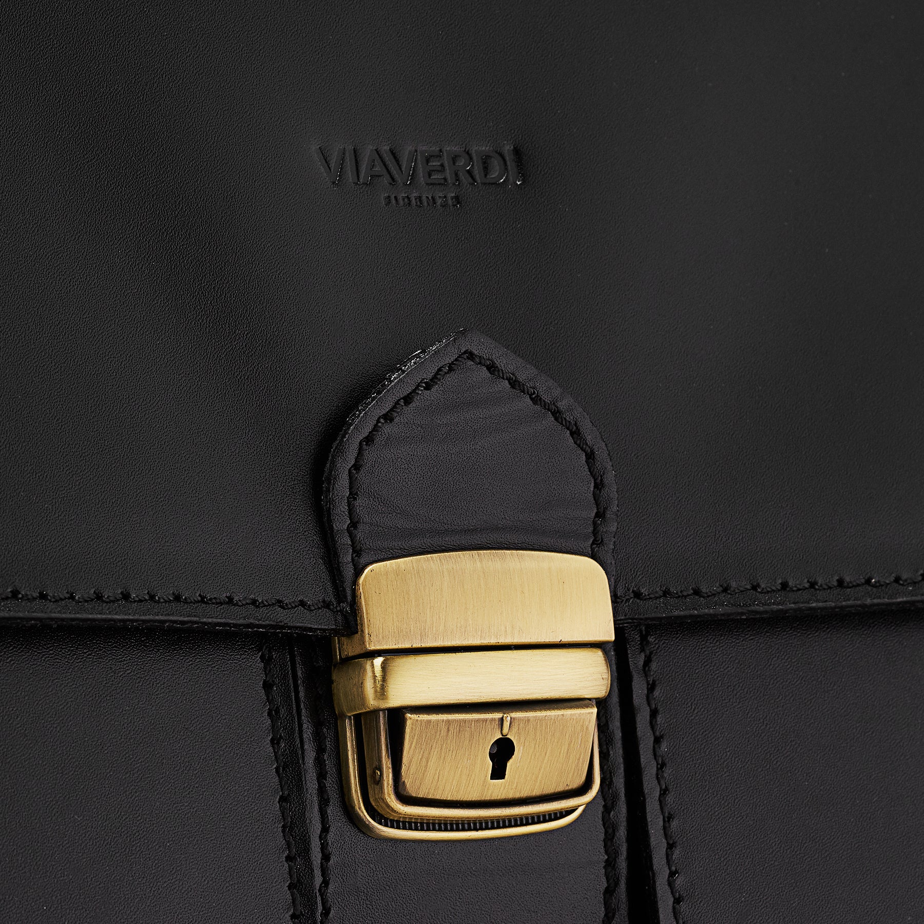 Cartella in Pelle Nera VIAVERDI Made in Italy - 3 Soffietti Pc 15.6 - Image 4