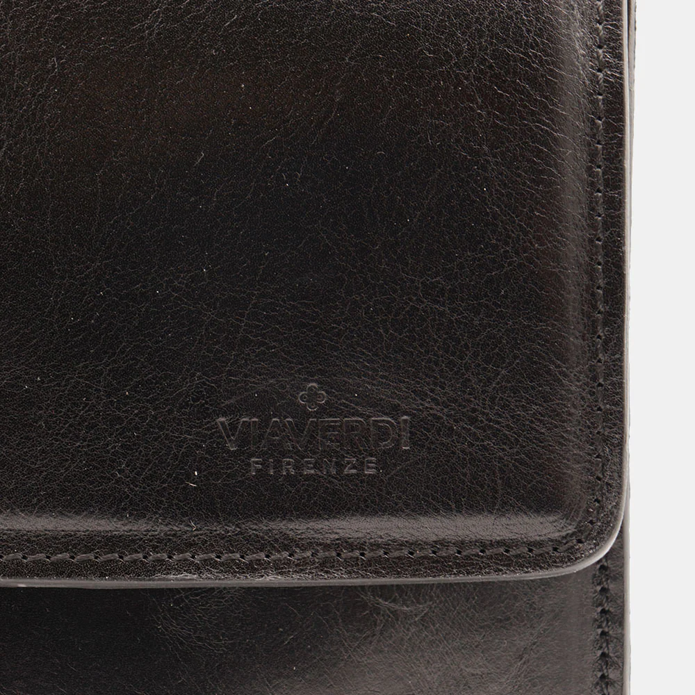 Cartella in Pelle Nera VIAVERDI Made in Italy Linea Firenze a 3 Soffietti Pc 15.6 - Image 10