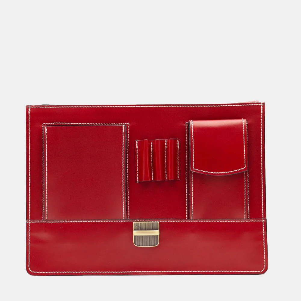 Cartella in Pelle Rossa VIAVERDI Made in Italy - 2 Soffietti porta Pc 15.6 - Image 8