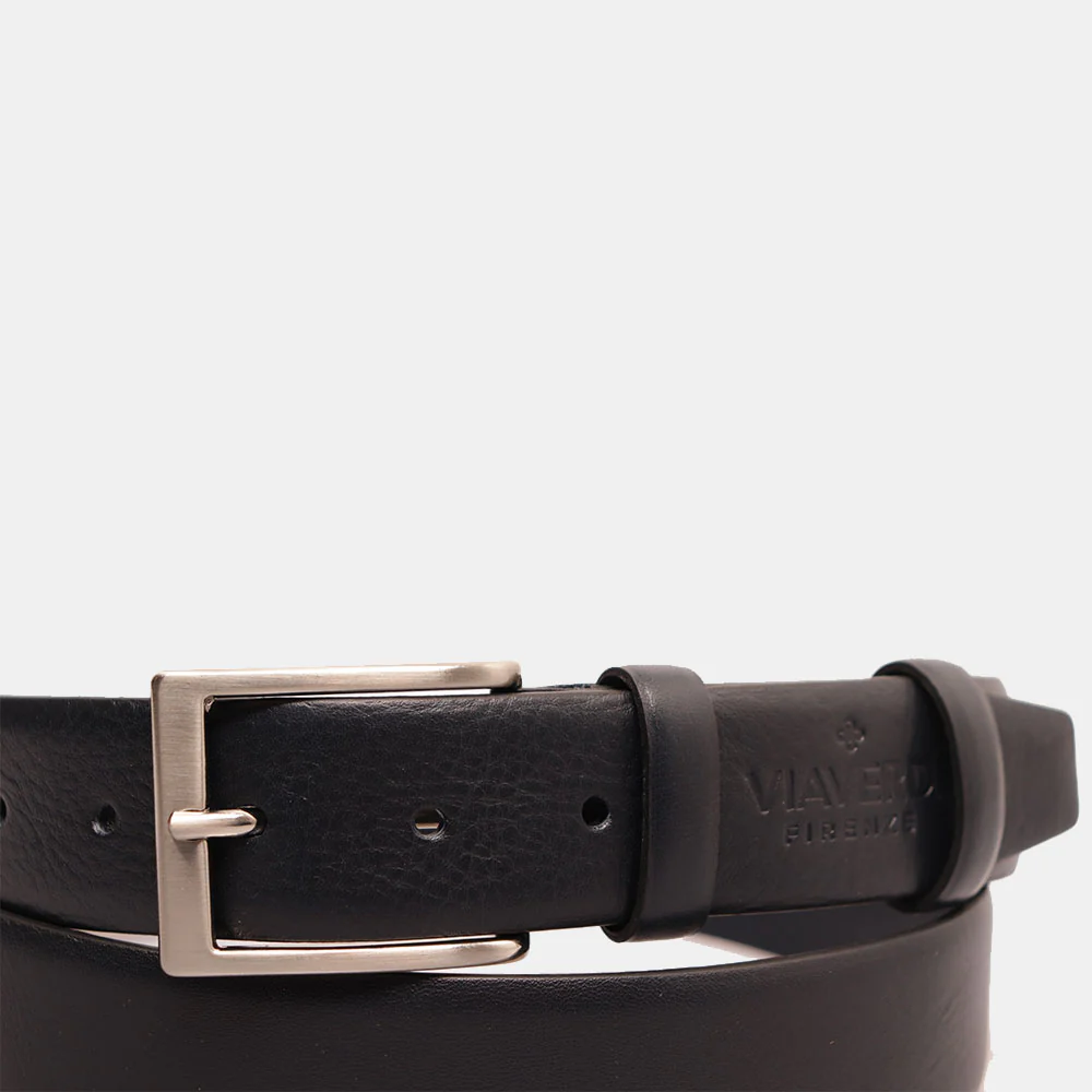 Cintura Uomo in Pelle Blu VIAVERDI Made in Italy linea Firenze - Image 4
