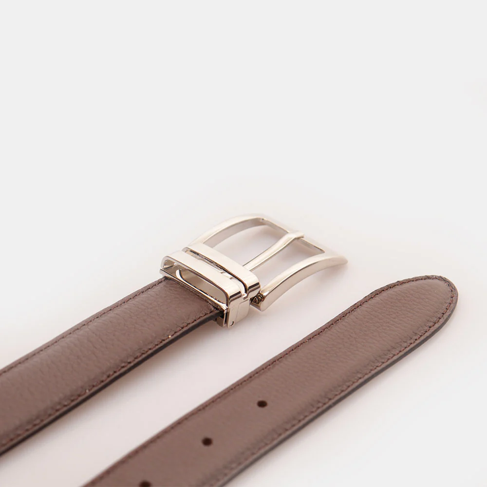 Cintura Uomo in Pelle Marrone 3.5cm VIAVERDI Made in Italy linea Firenze - Image 3