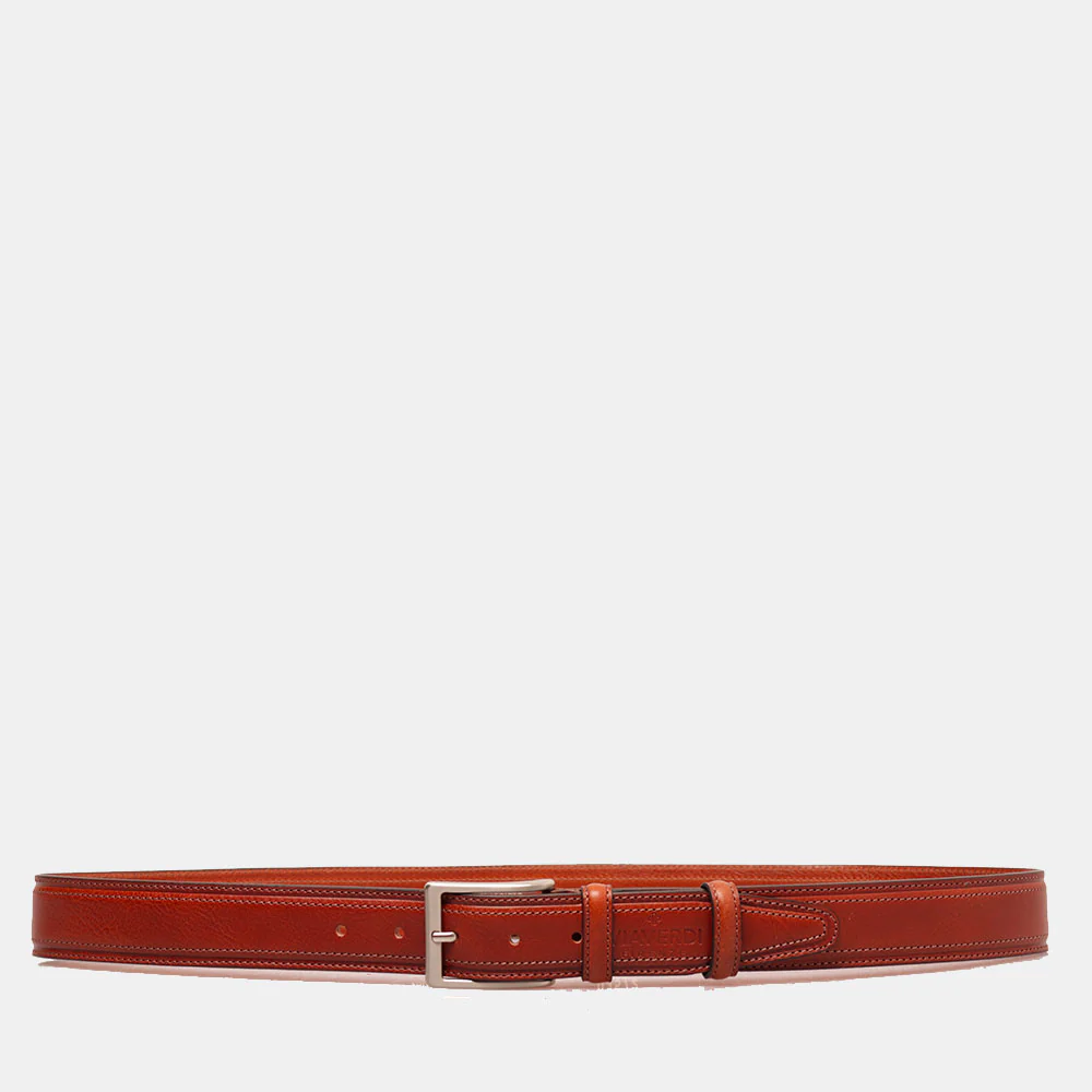 Cintura Uomo in Pelle Marrone VIAVERDI Made in Italy linea Firenze - Image 3
