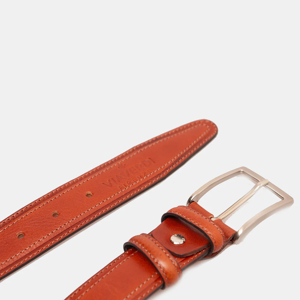 Cintura Uomo in Pelle Marrone VIAVERDI Made in Italy linea Firenze - Image 5