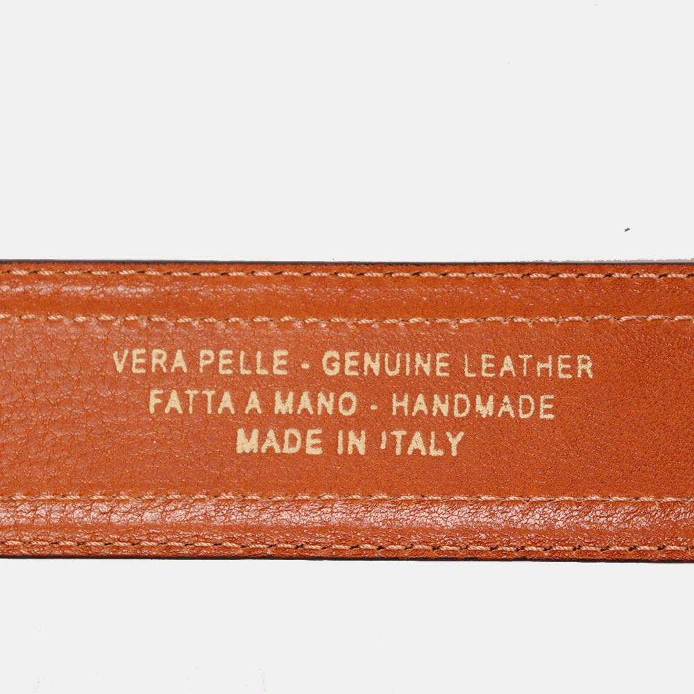 Cintura Uomo in Pelle Miele VIAVERDI Made in Italy linea Firenze - Image 7