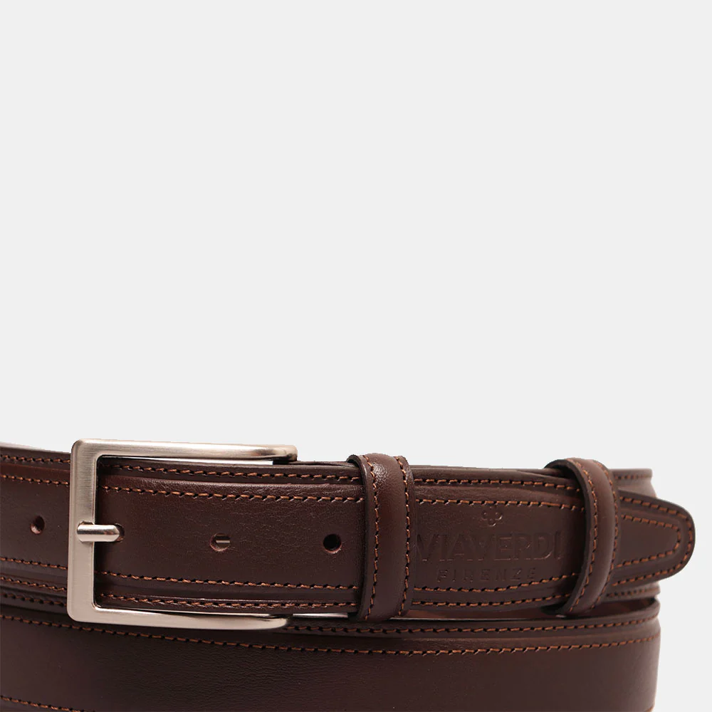Cintura Uomo in Pelle Testa di Moro VIAVERDI Made in Italy linea Firenze - Image 4