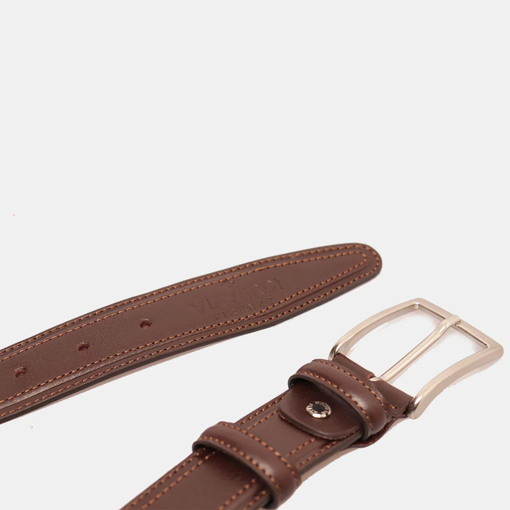 Cintura Uomo in Pelle Testa di Moro VIAVERDI Made in Italy linea Firenze - Image 5