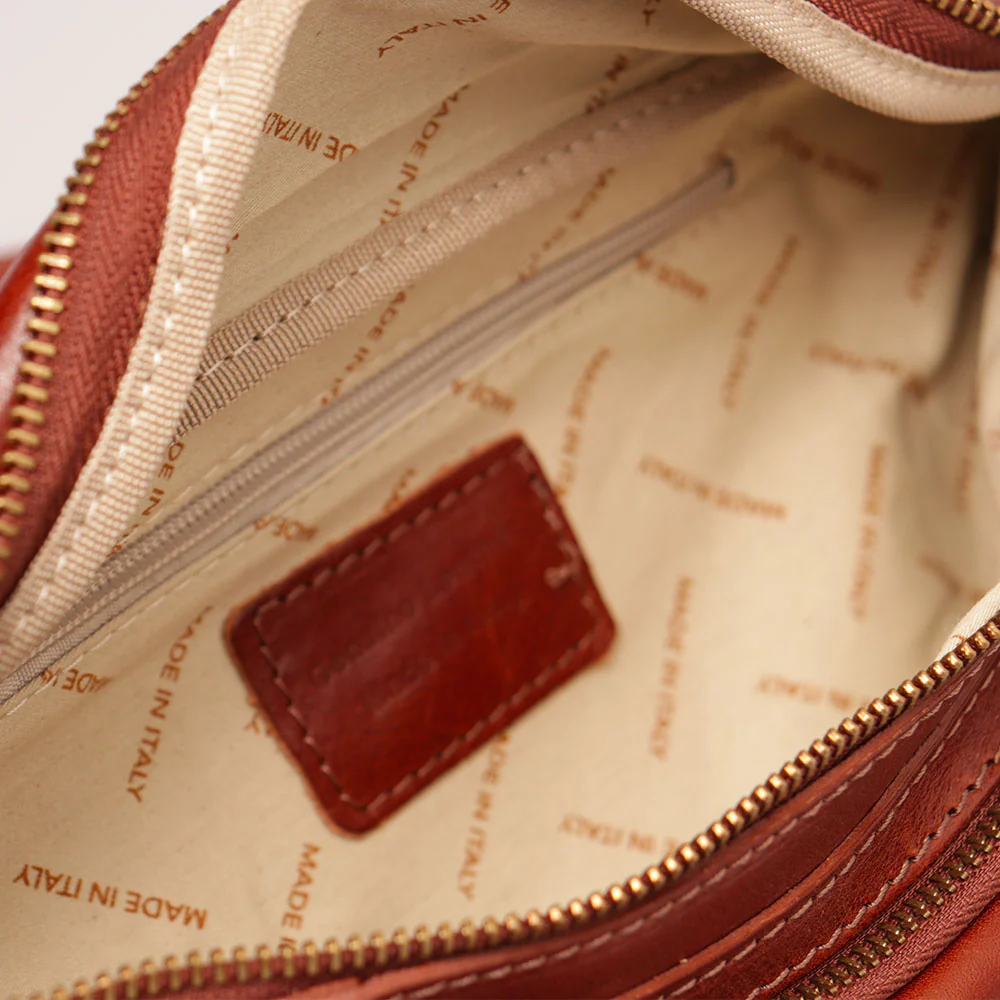 Marsupio in Pelle Marrone VIAVERDI Made in Italy linea Firenze - Image 5
