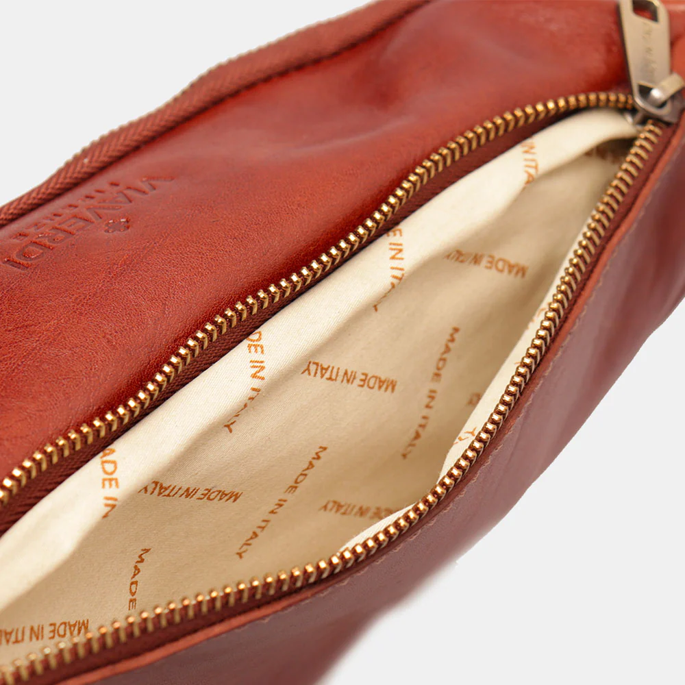 Marsupio in Pelle Marrone VIAVERDI Made in Italy linea Firenze - Image 6