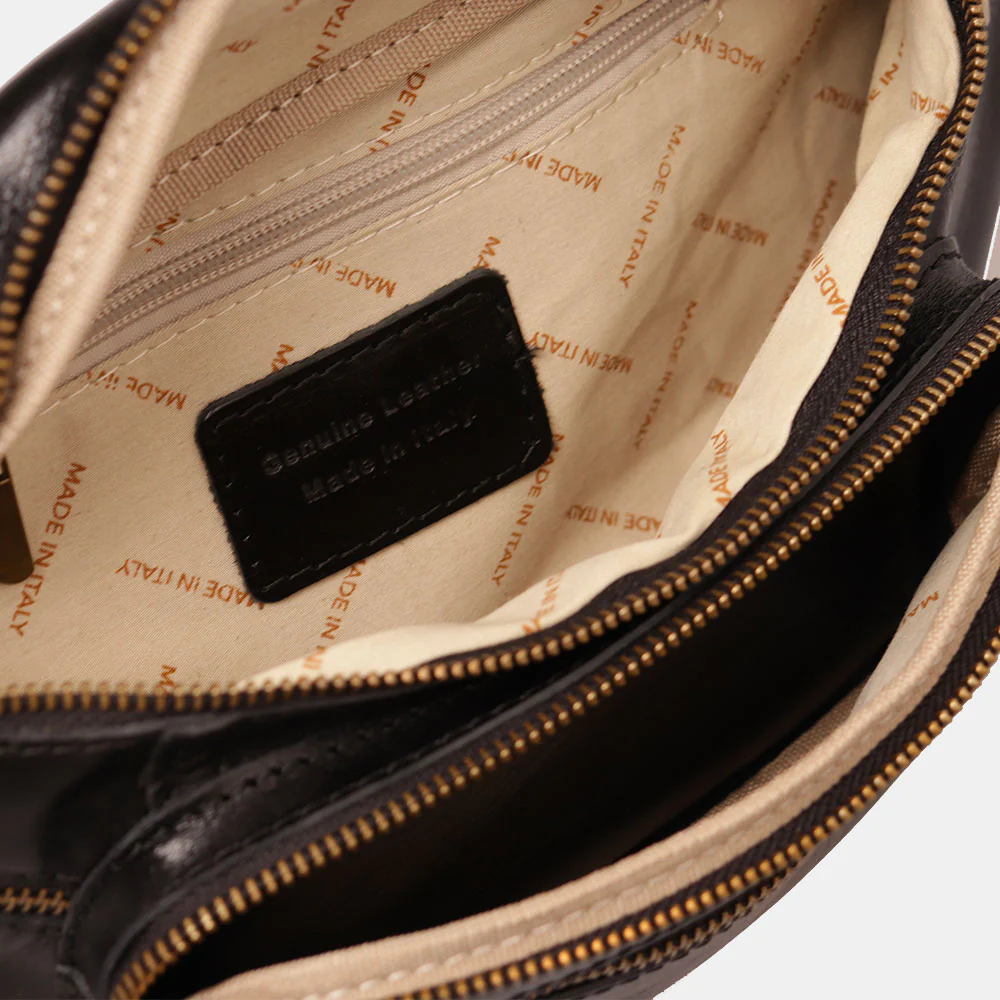 Marsupio in Pelle Nero VIAVERDI Made in Italy linea Firenze - Image 5