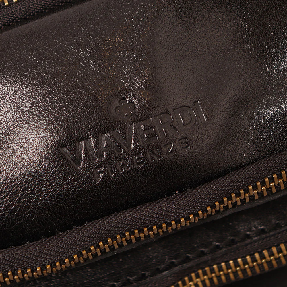 Marsupio in Pelle Nero VIAVERDI Made in Italy linea Firenze - Image 7