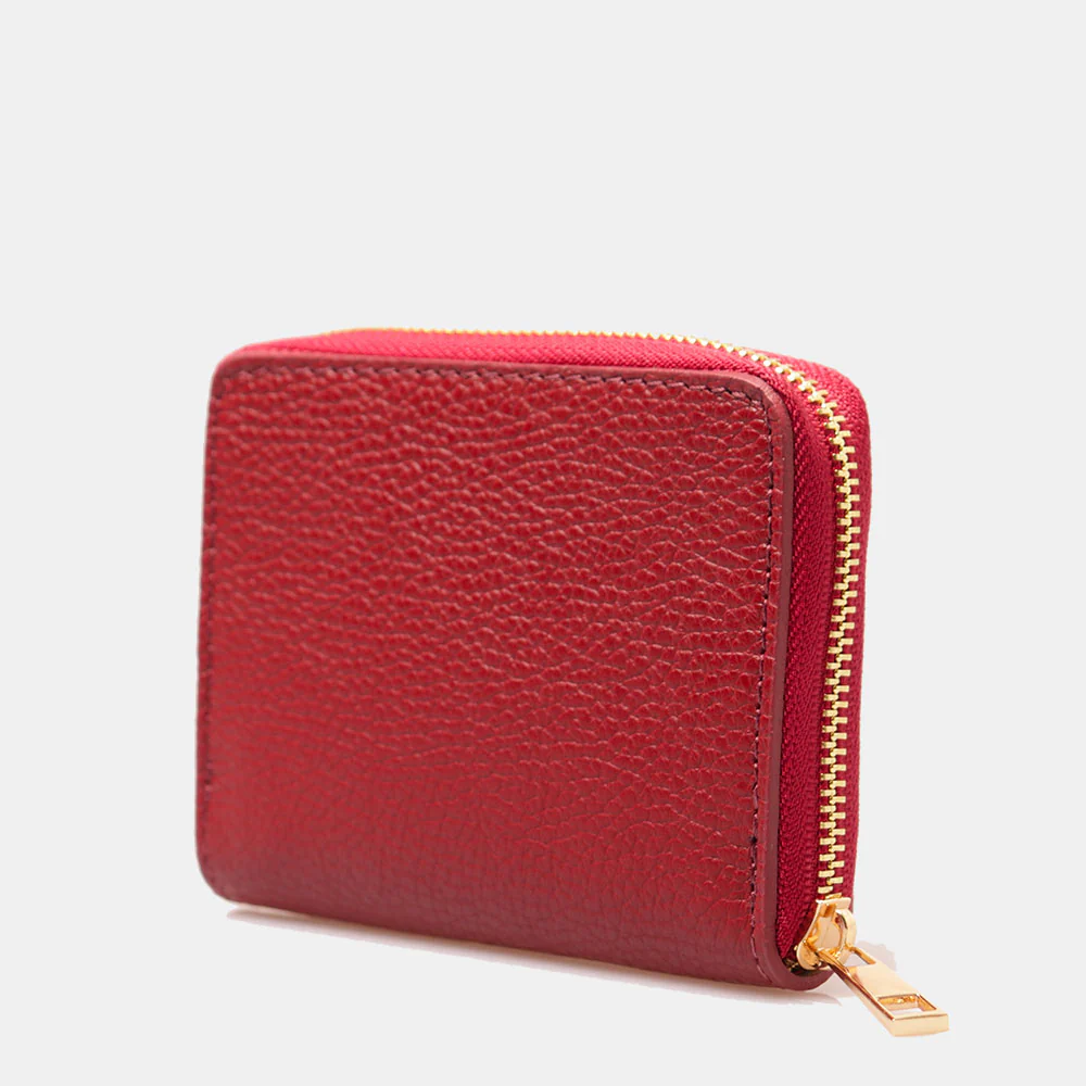 Portafoglio Donna Piccolo Zip Around in Pelle Bordeaux VIAVERDI Made in Italy - Image 2