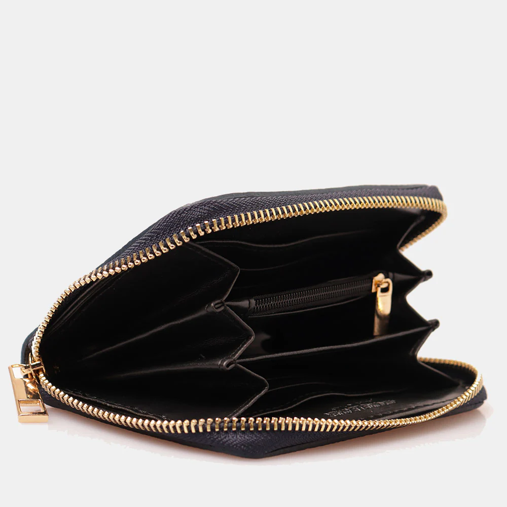 Portafoglio Donna Piccolo Zip Around in Pelle Blu VIAVERDI Made in Italy - Image 3
