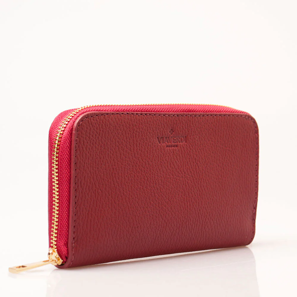 Portafoglio Donna Zip Around in Pelle Bordeaux VIAVERDI Made in Italy - Image 2