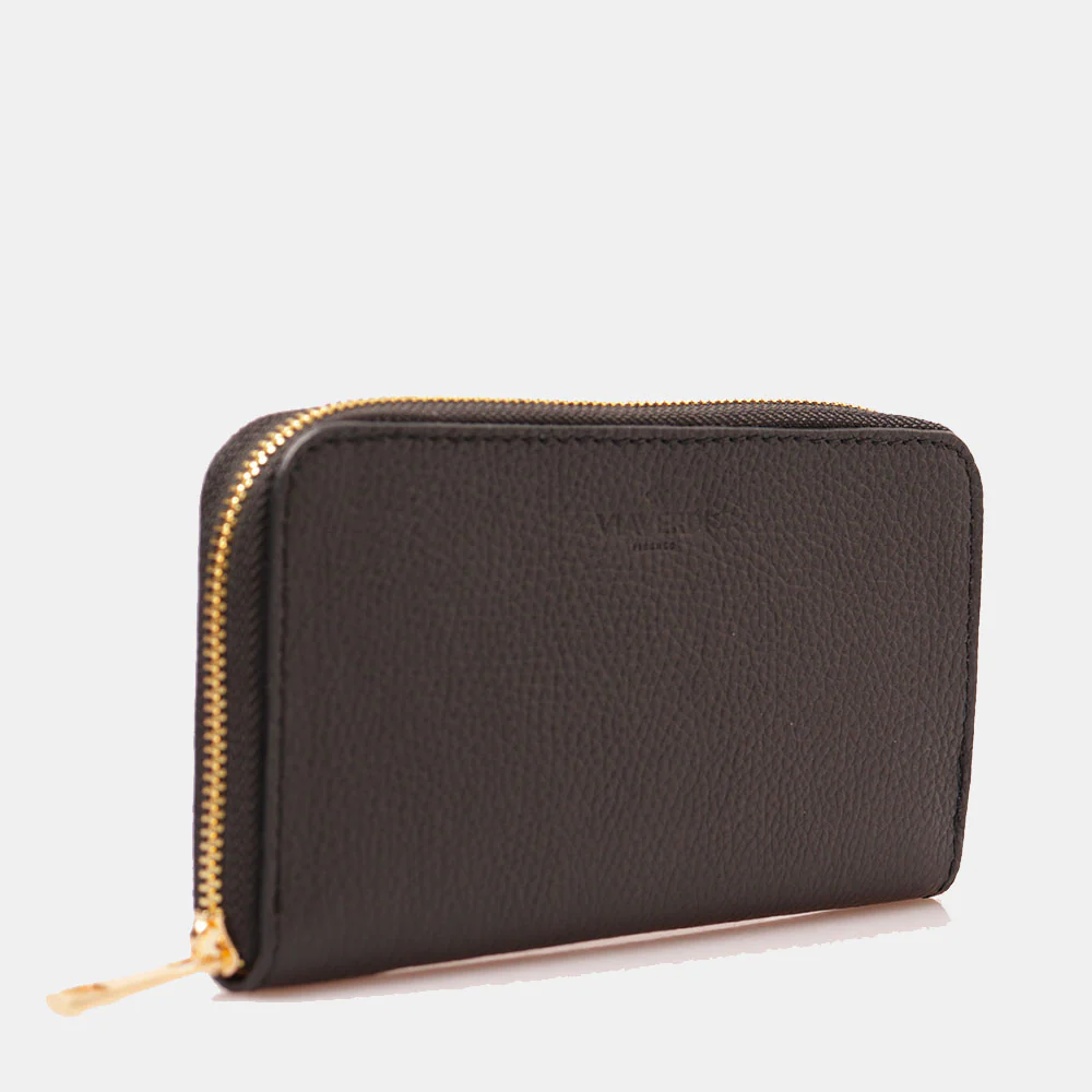 Portafoglio Donna Zip Around in Pelle Nero VIAVERDI Made in Italy - Image 2