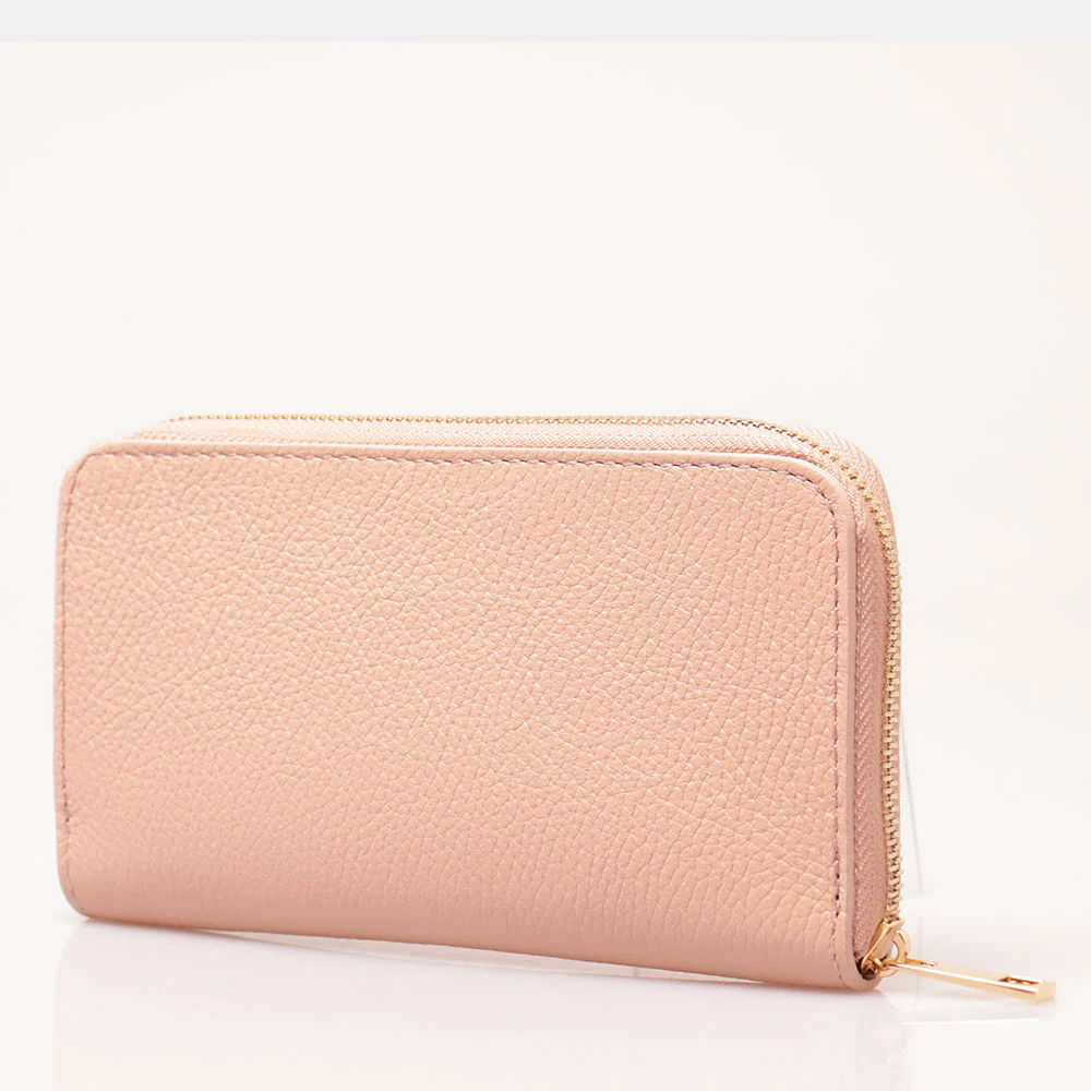 Portafoglio Donna Zip Around in Pelle Rosa Cipria VIAVERDI Made in Italy - Image 3