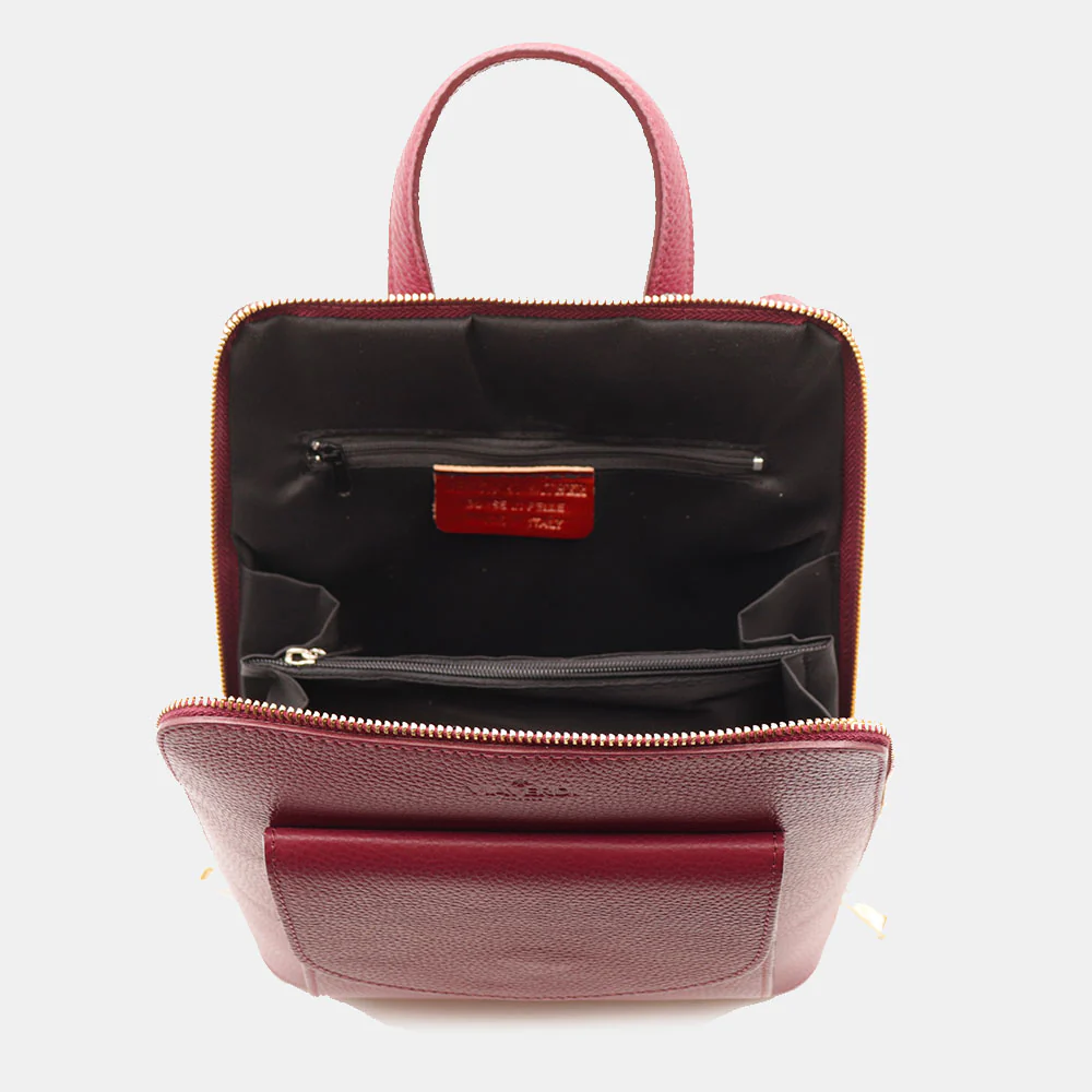 Zaino Donna in Pelle Bordeaux VIAVERDI Made in Italy Linea San Gimignano - Image 10