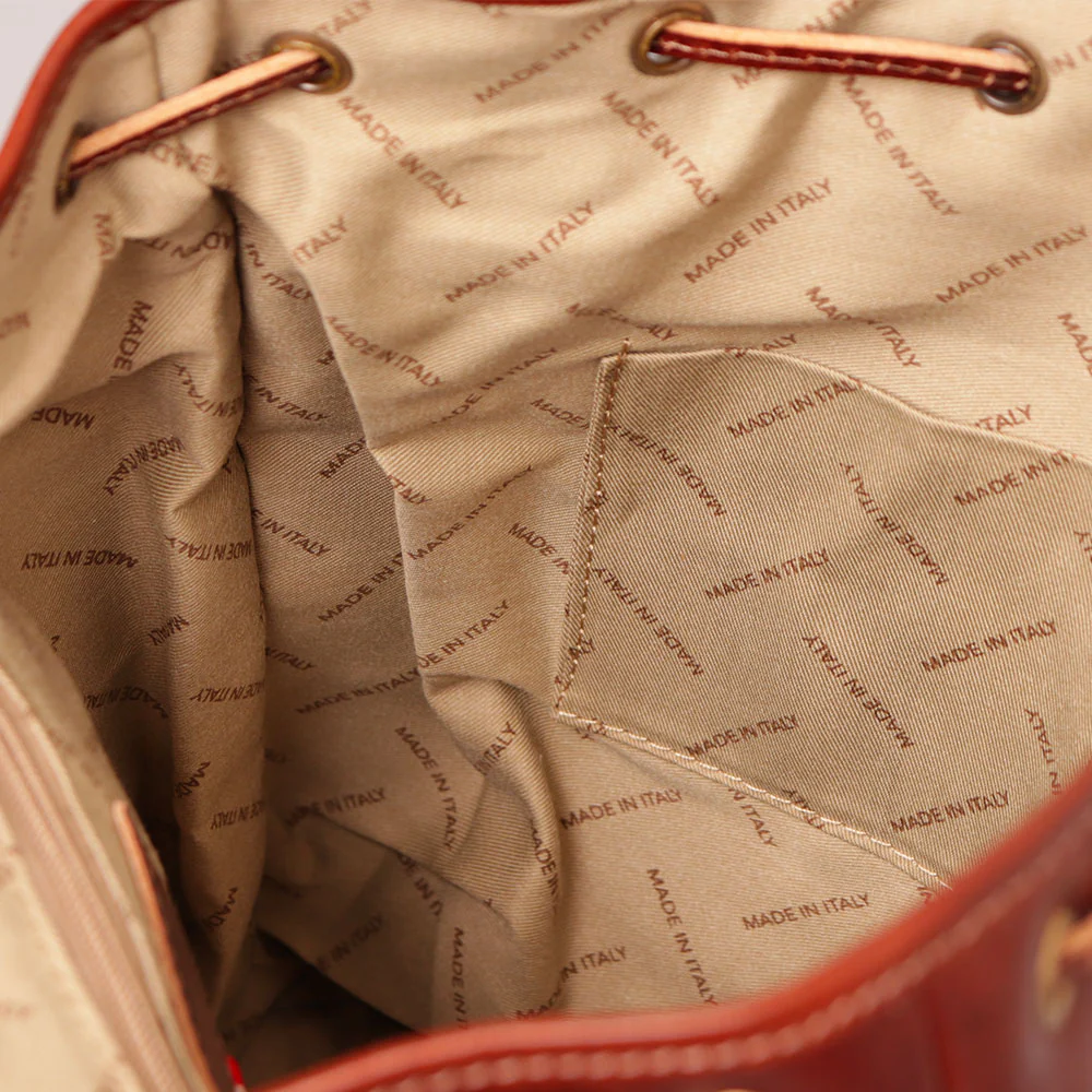 Zaino Donna in Pelle Marrone VIAVERDI Made in Italy linea Firenze - Image 8
