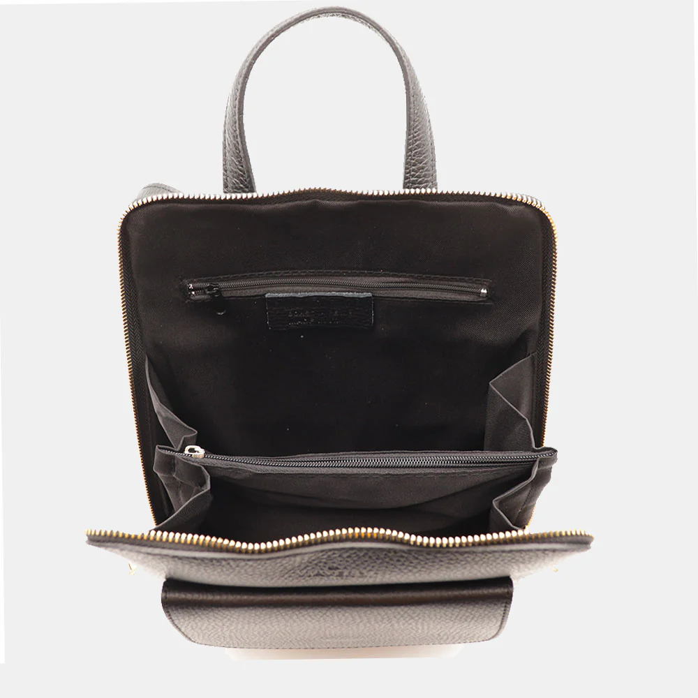 Zaino Donna in Pelle Nero VIAVERDI Made in Italy Linea San Gimignano - Image 10