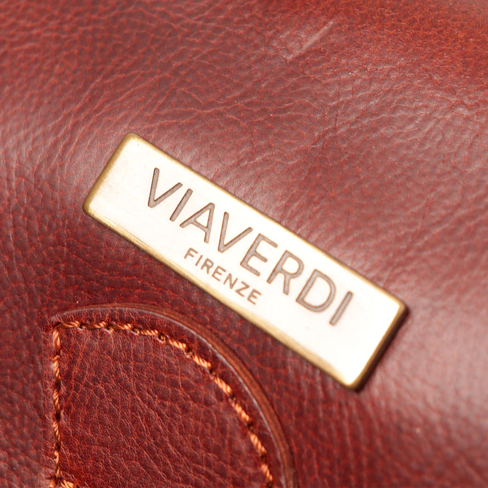 Zaino Donna VIAVERDI in Pelle Marrone Made in Italy linea Firenze - Image 6