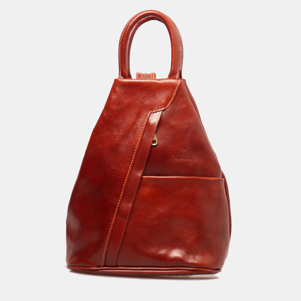 Zaino Donna VIAVERDI in Pelle Marrone Made in Italy linea Firenze