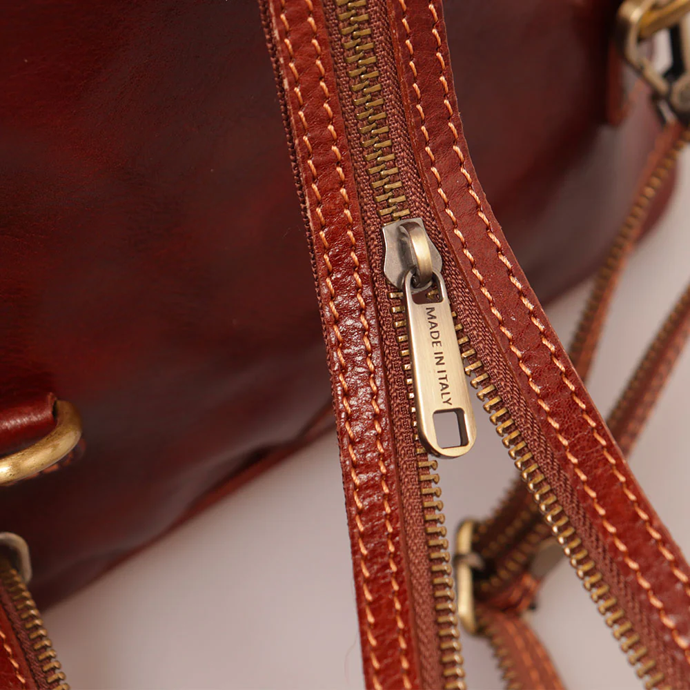 Zaino Donna VIAVERDI in Pelle Marrone Made in Italy linea Firenze - Image 8