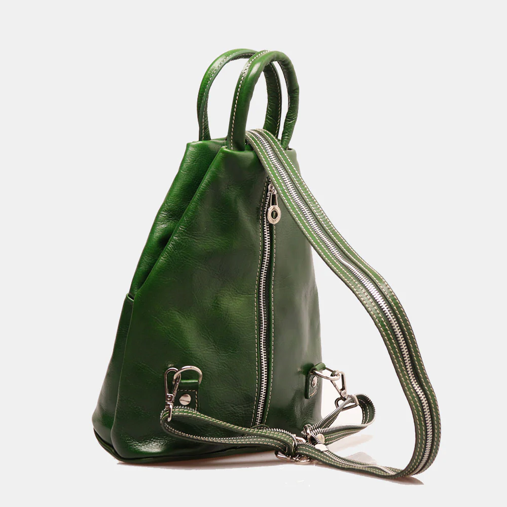 Zaino Donna VIAVERDI in Pelle Verde Made in Italy linea Firenze - Image 4