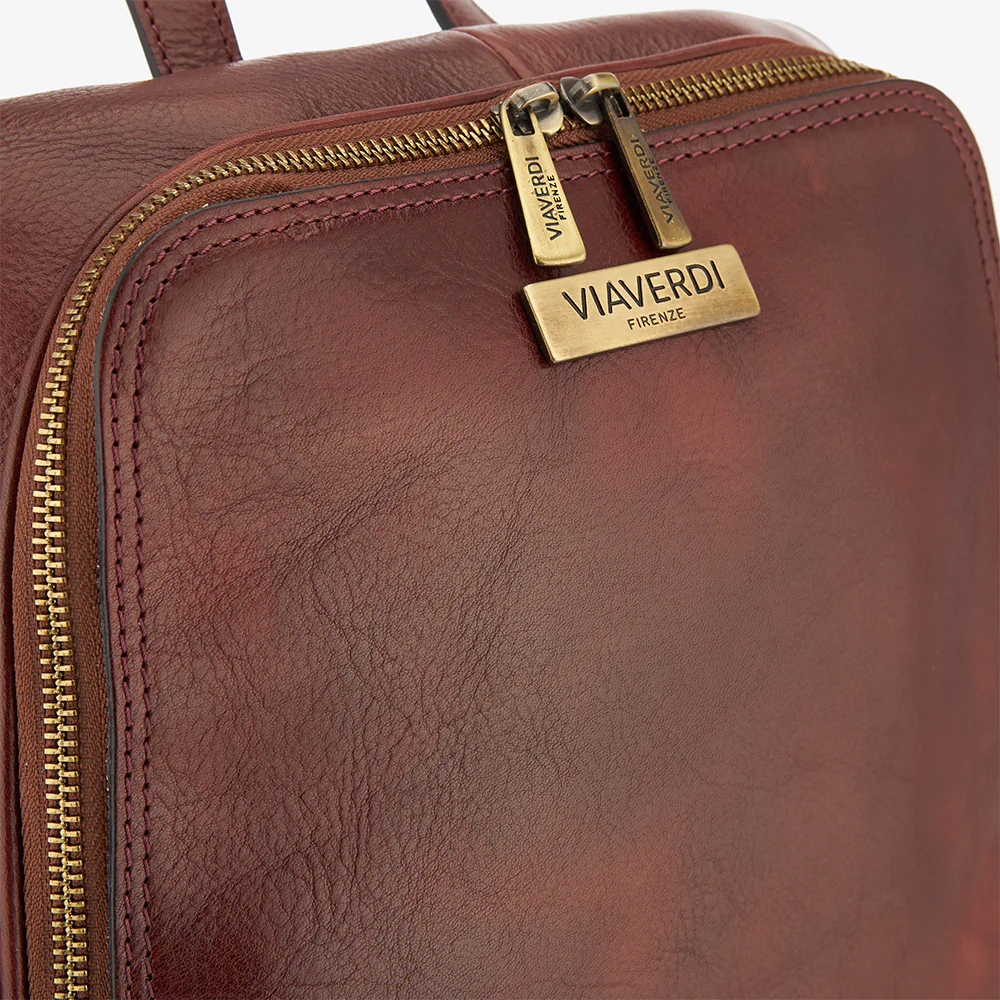 Zaino in Pelle Marrone VIAVERDI Made in Italy - Image 3