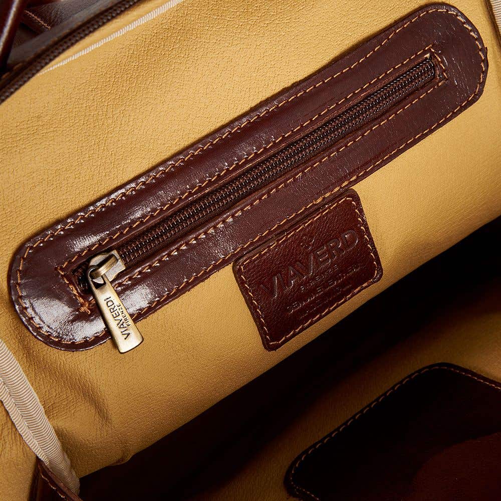 Zaino in Pelle Marrone VIAVERDI Made in Italy - Image 7